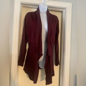 White House Black Market Maroon Open Front Cardigan Size Small